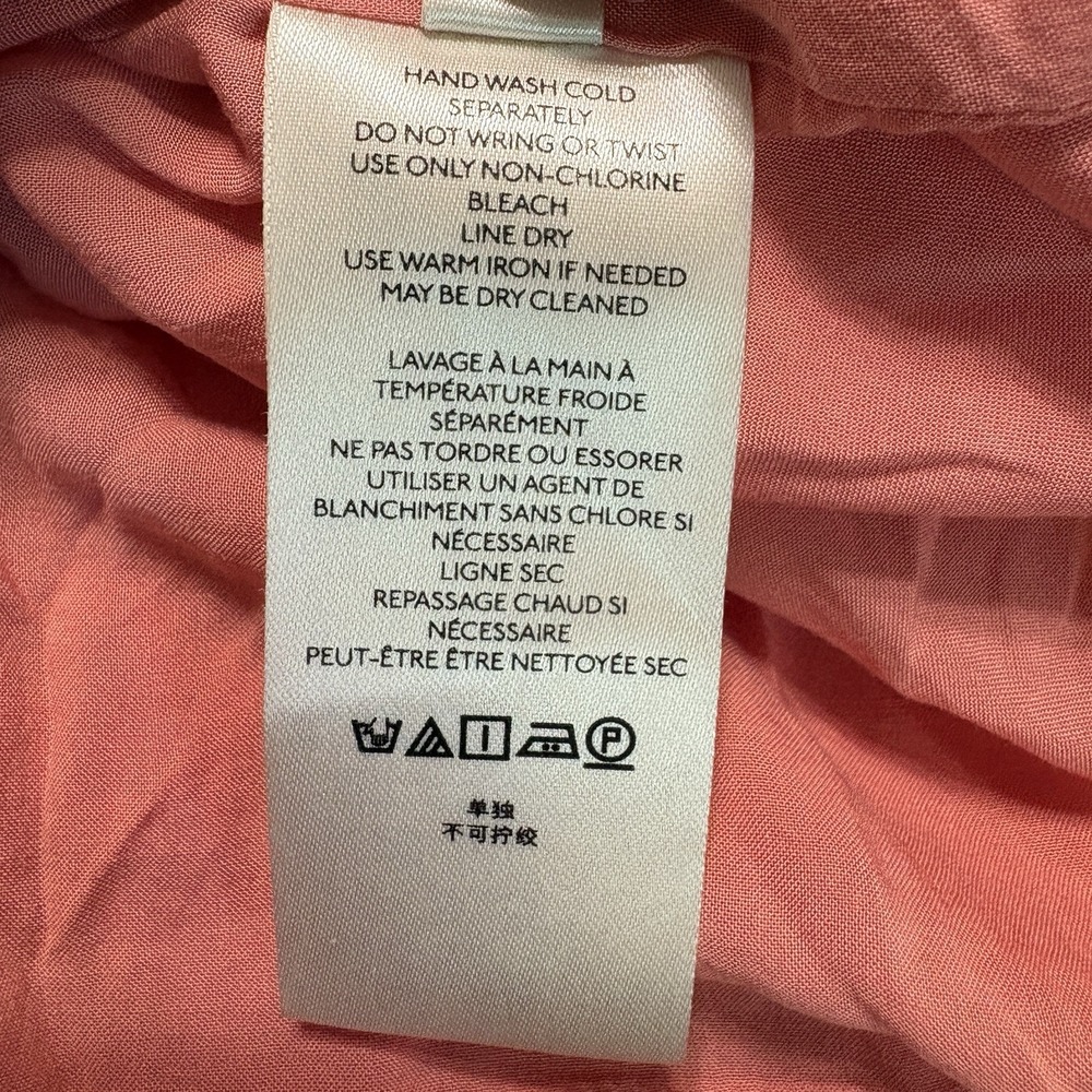 Anthropologie Danielle Duer Ella Skirt Tiered Pink Tangerine Lined XS Petite XSP - Picture 5 of 6